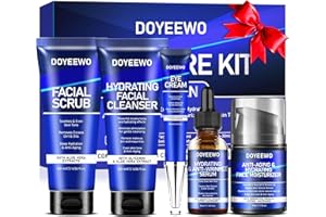 DOYEEWO Skin Care for Men,Hydrate,Firm,Anti-Aging & Wrinkle Mens Facial Face Skin Care Routine Kit Set,Christmas Gifts Stocking Stuffers Secret Santa Gift for Men Him Dad Boyfriend Husband Birthday Valentines