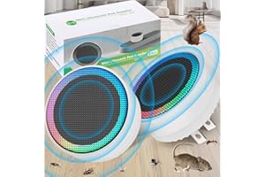 ENERJARY Mini Mouse Control Device, 2024 Upgraded 360° Indoor Mouse Preventer Plug in, Pest Prevention Device for House, Effectively Repels Mouse, Rodent, Roach, Mosquito (White-2 Pack)