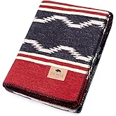 Chubbuck 100% Wool Blanket Camping (60" x 84") - Large Warm Blanket for Camping, Emergency, Outdoor Concerts and Home Use - Reversible, Fire Retardant, Soft and Warm Blankets for Winter (Navigator)