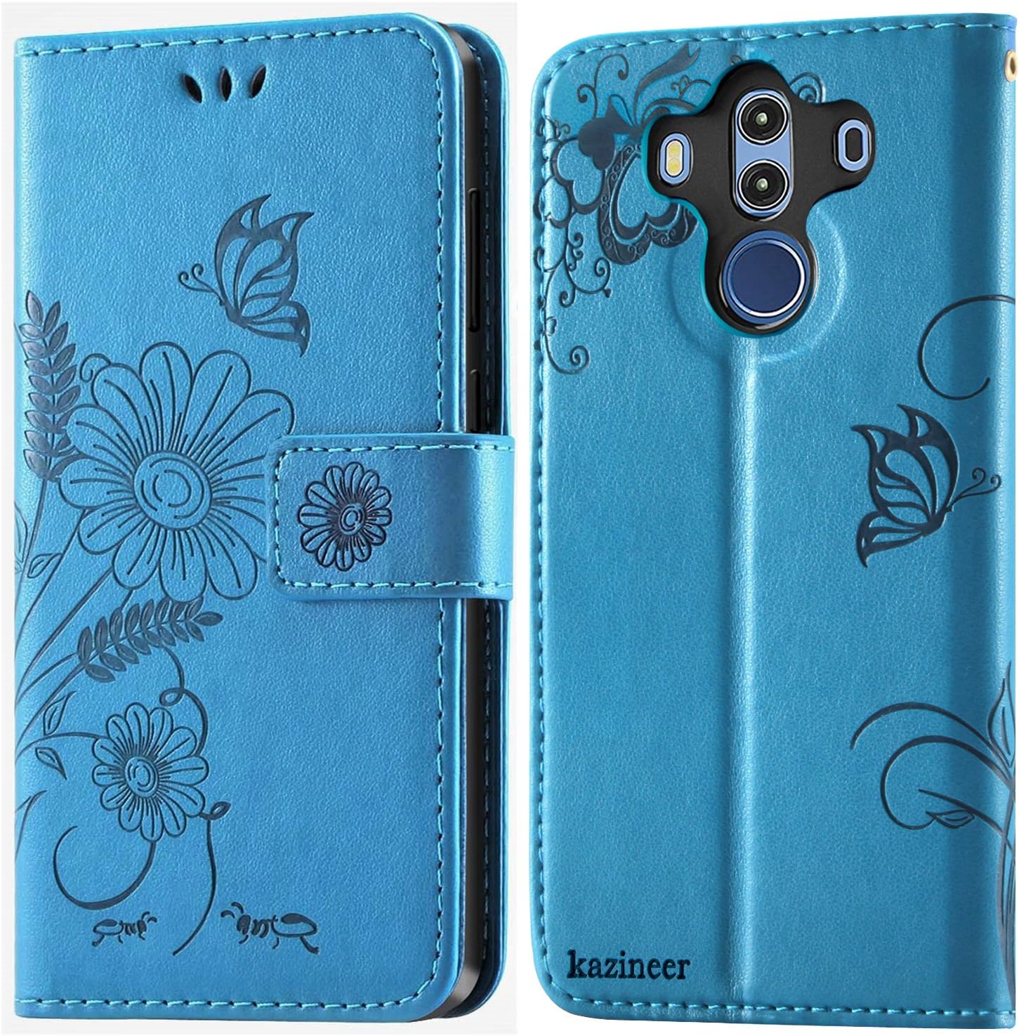 kazineer Huawei Mate 10 Pro Case, Premium Leather Phone Wallet Case Protective Cover for Huawei Mate 10 Pro - Turquoise blue