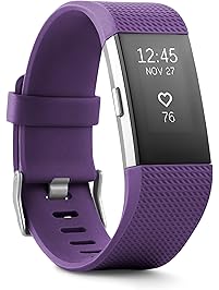 Fitbit Charge 2 Heart Rate + Fitness Wristband, Plum, Large (US Version)