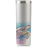 Onebttl Sea Turtle Gifts for Sea Turtle Lovers, Women, Girls, Gifts for Daughter, Wife, Ocean Lovers on Christmas, Birthday, Glitter Insulated 20oz Stainless Steel Tumbler