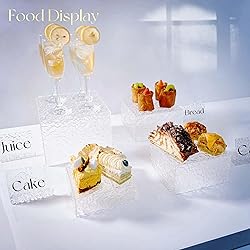 4PCS Buffet Risers Display Stands with 4PCS Mini