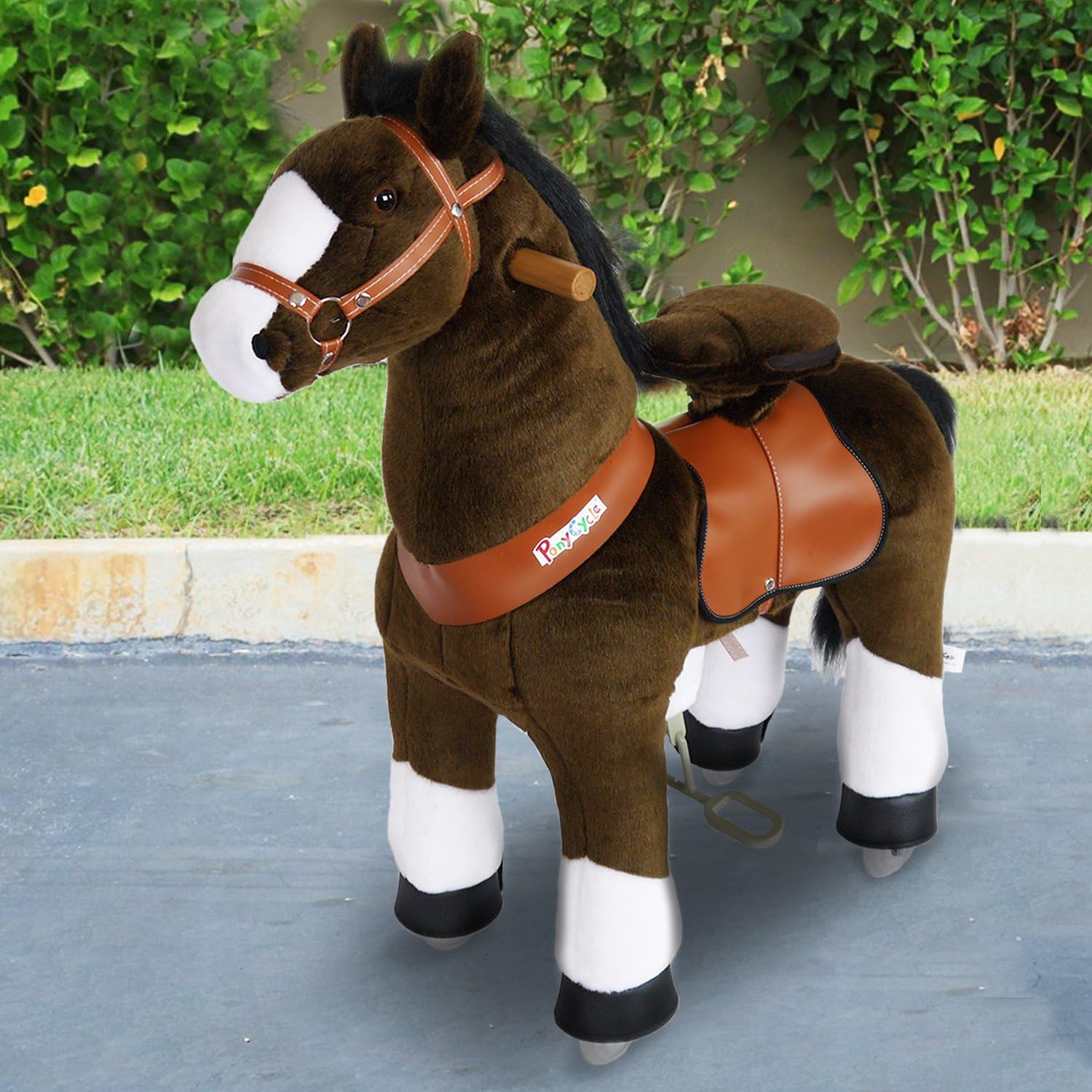 PonyCycle® Shop Original Amadeus Horse Light Brown, Pony on Wheels Rocking Horse and Cuddly Toy for Your Child Small N3152
