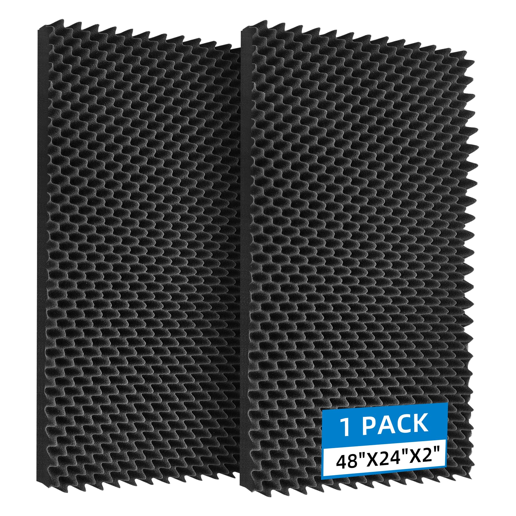 Photo 1 of Geynnple 1 Pack Sound Proof Foam Panels |48"×24"×2" Quick-Recovery Soundproof Wall Panels | High Density Sound Dampening Panels for Home Studio,(Black)
