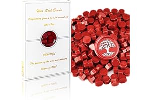 VEWINGL 250 Pcs Wax Seal Beads for Wax Seal Stamps, Cards, Wedding Invitations, Wine Packaging, Gift Wrap, Envelopes (250, Red)