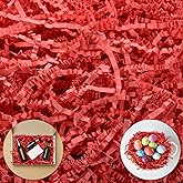 Darfukei Crinkle Paper Filler, Valentine's Day Shredded Paper For Gift Baskets 1/2LB (8 oz) Red for New Year's gift Baskets Grass, Crinkle Cut Papers Shred For Birthdays, Weddings,Boxes Bags, Basket Filler ,Anniversaries,Gift Wrapping