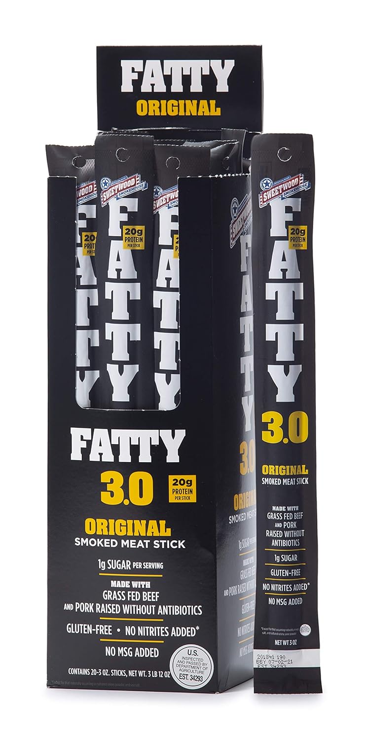 3 oz FATTY Smoked Meat Stick Original Flavor 20 Pack 3 oz Meat