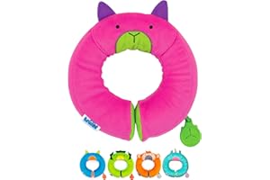 Trunki Kid's Travel Neck Pillow & Chin Rest | Support Sleepy Heads in the Car Seat, Plane, Bike or Pram | Yondi SMALL Betsy (Pink)