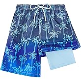 FT FENTENG Boys Swim Trunks Compression Liner Swim Shorts Quick Dry Bathing Suit with Boxer Brief Anti-Chafe Boy Swimwear