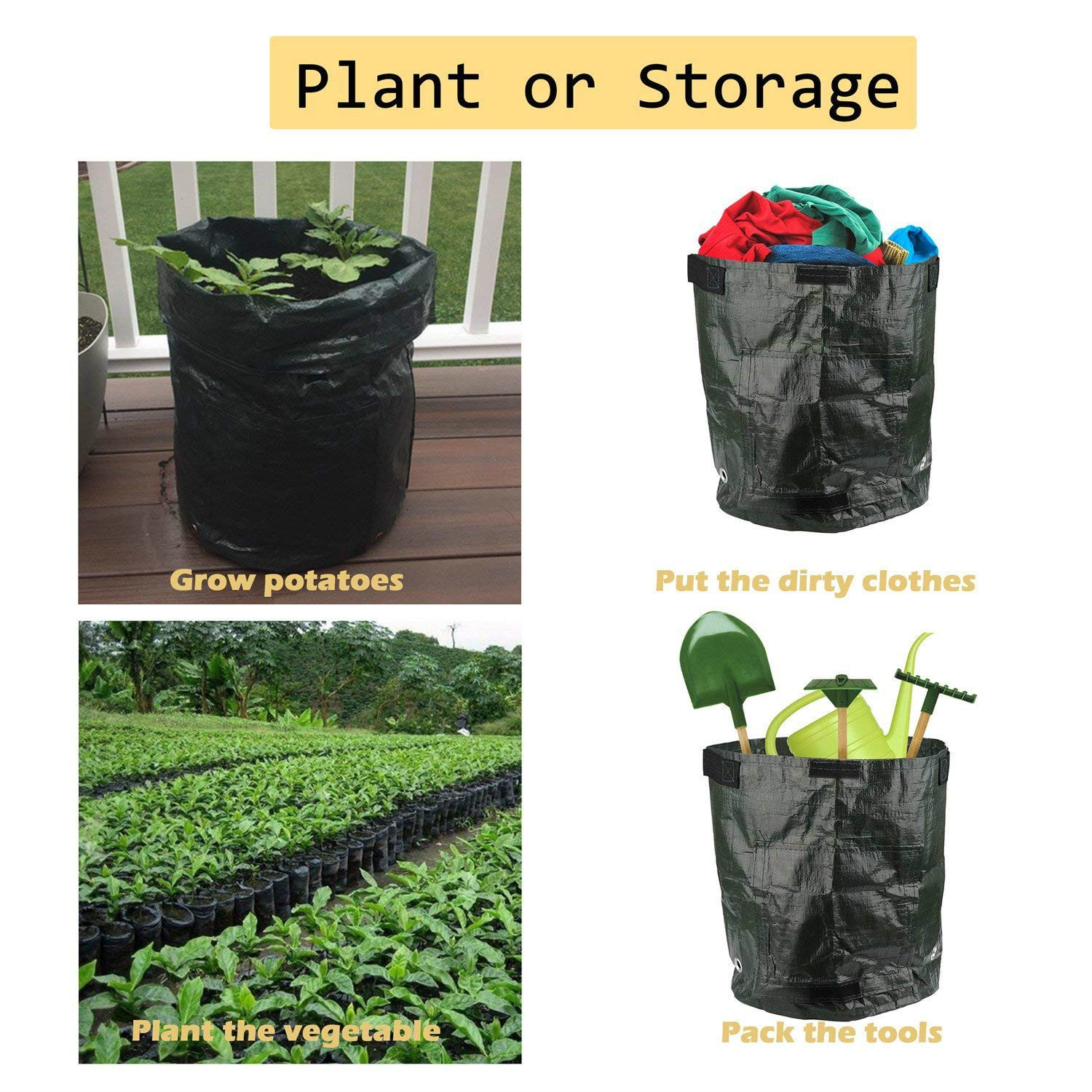 Wuyue Hua 2 Bolsas de Cultivo de Patata, Impermeables, de ...
