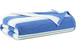 Aston & Arden Oversized Beach Towel - 100% Ring Spun Cotton, 600 GSM Soft Quick Dry Bath Towels Perfect for Hotel Pool and Bathroom Tub, 35 x 70, Blue/Green