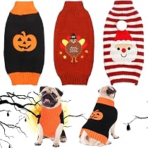 Amazon.com : Sanwuta 3 Pieces Halloween Thanksgiving Christmas Dog ...
