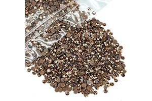 qiipii 12000PCS 4mm Copper Resin Rhinestones for Crafts Brown Flatback Jelly Resin Rhinestones Bulk SS16 Non-Hotfix Coffee Stones Diamonds Crystals Gems for Mugs Tumblers Bottles Cups DIY Crafts