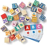 Melissa & Doug Ms. Rachel Wooden Learning Blocks 26 Letters Numbers Cards 18m+ view 4