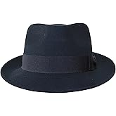 Premium Doyle - Teardrop Fedora Hat - 100% Wool Felt - Crushable for Travel - Water Resistant - Unisex