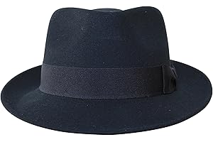 BORGES & SCOTT Premium Doyle - Teardrop Fedora Hat - 100% Wool Felt - Crushable for Travel - Water Resistant - Unisex