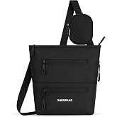 Sherpani Sadie, Nylon Crossbody Bag for Women, Shoulder Bag (Raven) | Travel Cross Body Pack, RFID Water Resistant Handbag with Removable Coin Purse, Medium Crossbody, Gift for Her