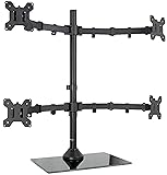 VIVO Black Adjustable Quad Monitor Desk Stand