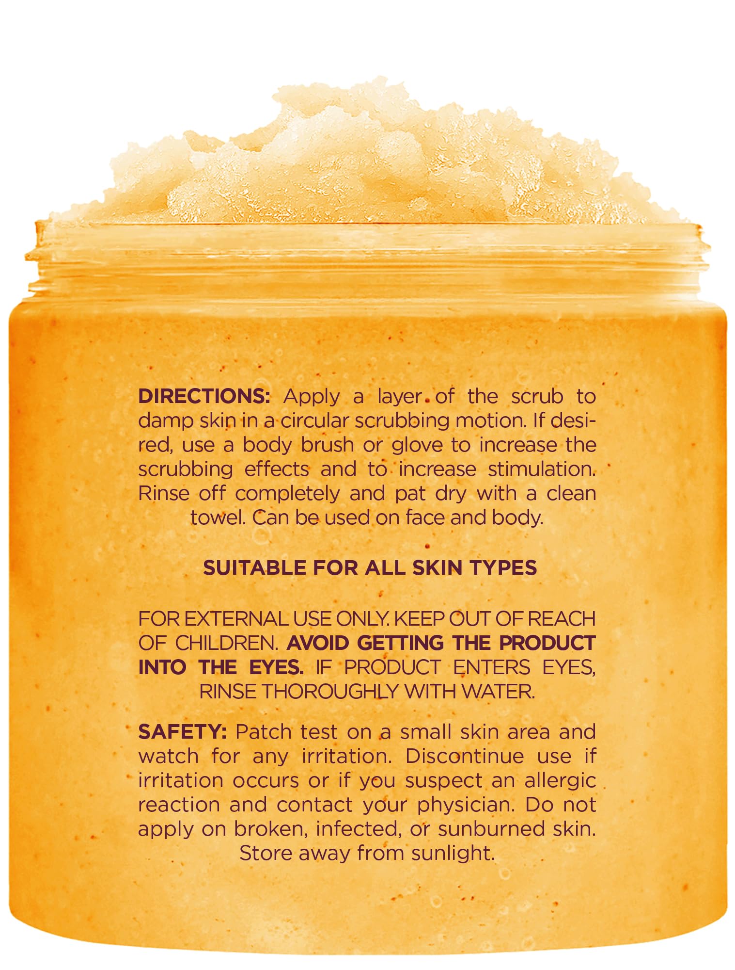 Brooklyn Botany Peach Bellini Honey Sugar Scrub for Body 10 oz – Deeply Hydrating and Gently Exfoliating Body Scrub for Women and Men – Moisturizing and Nourishing the Skin