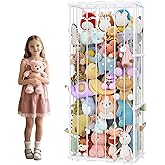 Dmticoasis Metal Stuffed Animal Storage, Large Zoo Stuffed Animal Holder with Elastic Cord, Space-Saving Animal Zoo Storage, Sturdy Plush Toy Organizer for Nursery, Playroom & Bedroom, White