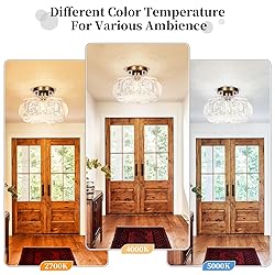 OYKYOHEI Semi Flush Mount Ceiling Light, Upgraded