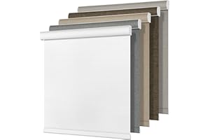 HOTSOON Blackout Cordless Roller Shades for Windows,Pull Down Roller Blinds,Thermal Insulated Linen Fabric UV Protection,Wind