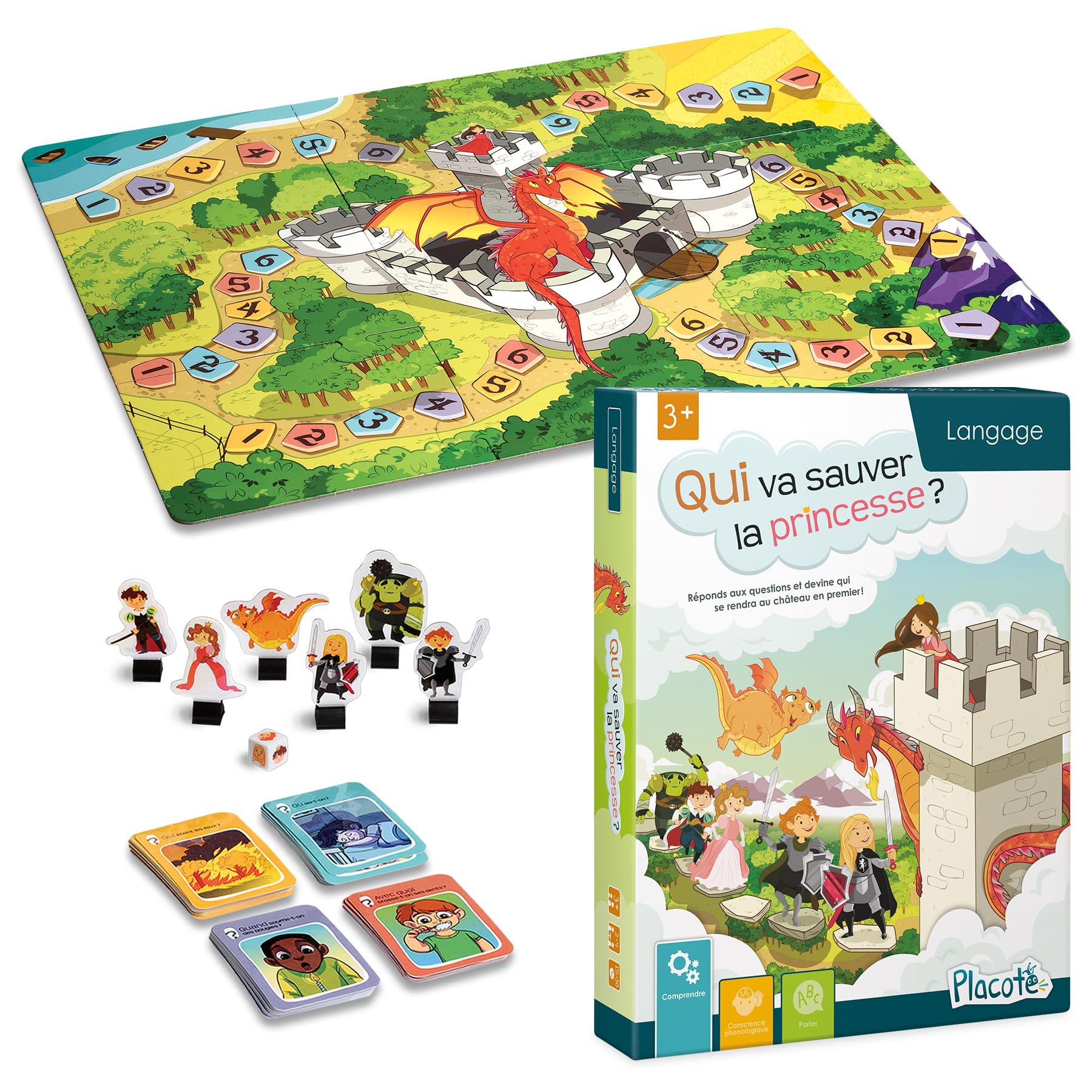 Placote PLA13 Game Cupboard - Educational Game for Children 3-6 Years - 4 Players - 15-30 Min - Develops Understanding of Varied Questions - Age 4+