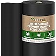 HOOPLE 3ftx180ft Heavy Duty Weed Barrier Landscape Fabric, Non Woven Geotextile Fabric for Weed Control, Driveways & Gardens 