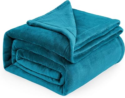 Bedsure Fleece Blanket King Teal 270x230 cm Soft Cozy Throw for Bed