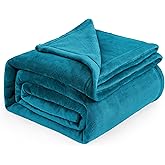 Bedsure GentleSoft Fleece Blankets Queen Size Teal - Bed Blanket Soft Lightweight Plush Fuzzy Cozy Luxury Microfiber, 90x90 inches