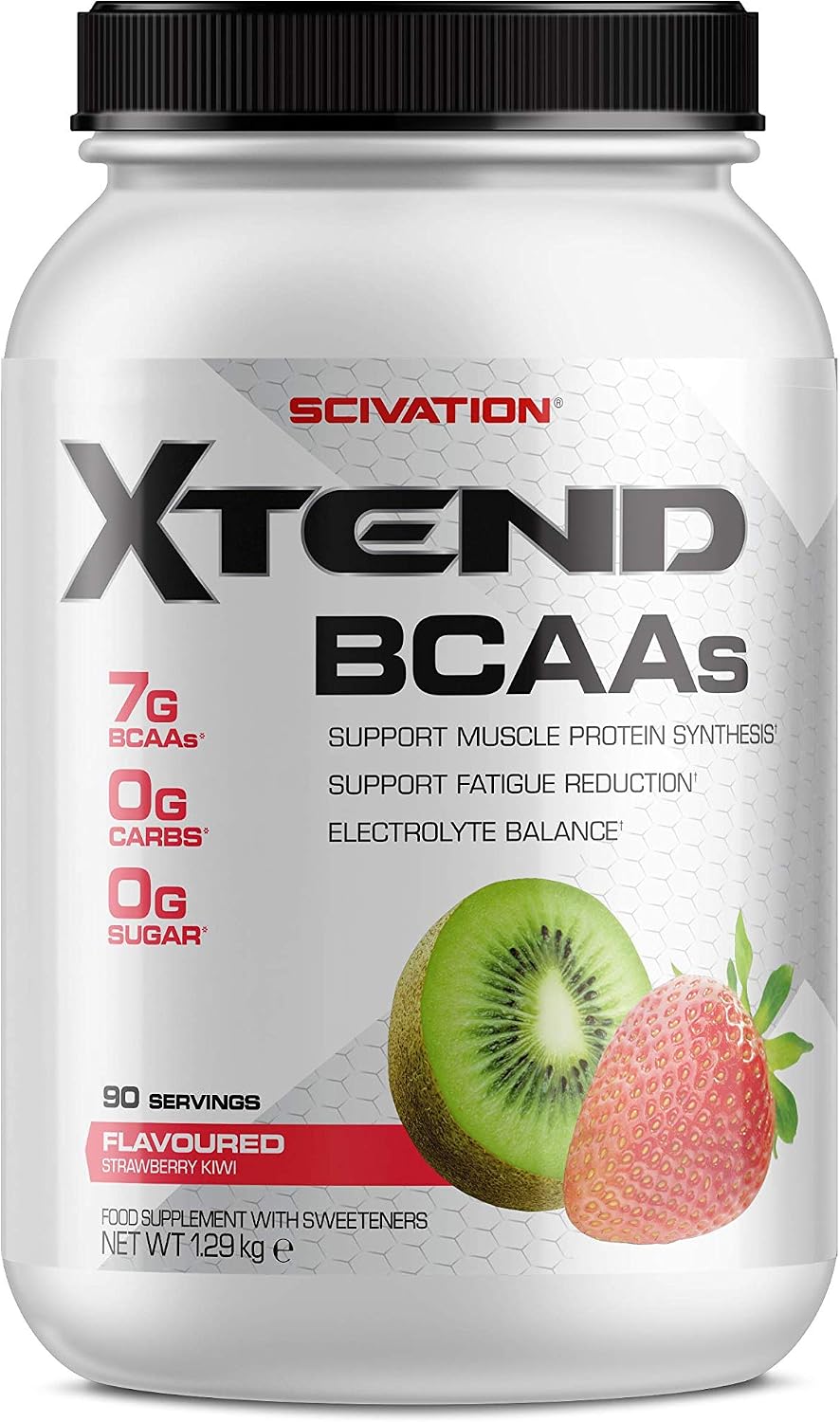 XTEND Original BCAA Powder Strawberry Kiwi Splash 90 Servings, White, 90 Servings (Pack of 1)