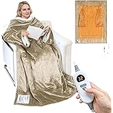 Catalonia Heated Blanket with Sleeves, Electric Snuggly Blanket for Women Men, Wearable Wired Heating Throw Blanket,Cold Gift