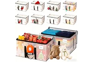 Clothing Storage Moving Bags Large - 8Pack Christmas Decorations Best Storage Containers Moving Boxes Heavy-Duty Storage Bags