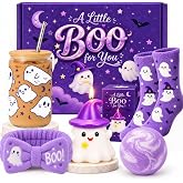 Boo Basket Gift for Women Including Glass Cup, Halloween Gifts for Girls