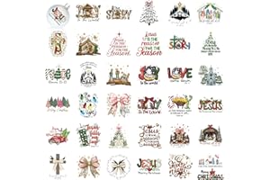 HOSOMONO Christmas Nativity Stickers for Crafts Nativity Mason Jar Decals Transfers Rub on UV Christmas Jesus Christian Manger Scene Stickers for Ball Glass Water Bottle Cup Wood Decor(christ35)