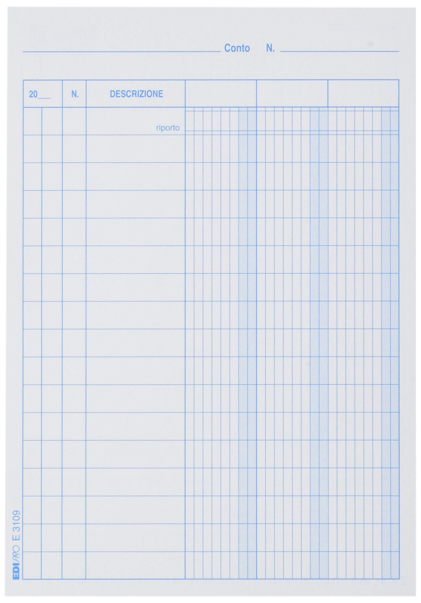 EDIPRO - E3109VE - 100 Cards with 3 Columns Green f.to 10,5x15