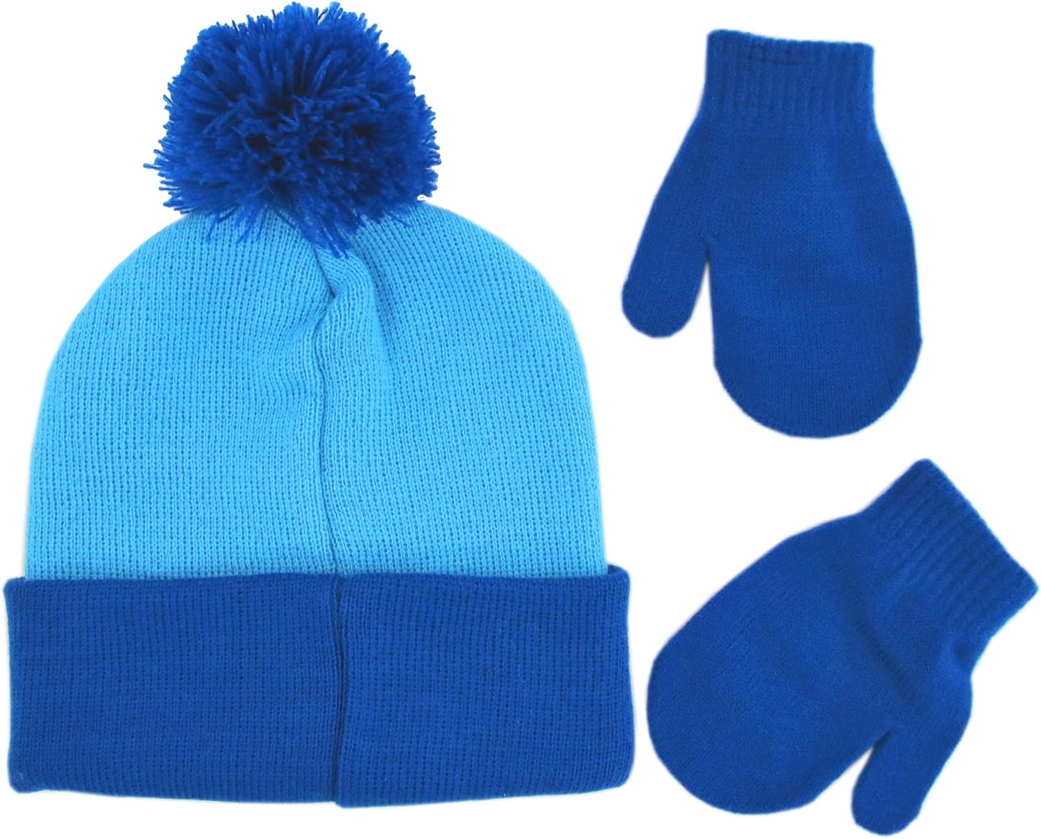 PJ Masks Boys Winter Hat Set, Catboy, Owlette and Gekko Toddler Beanie and Mittens for Kids Age 2-4, Light Blue: Clothing