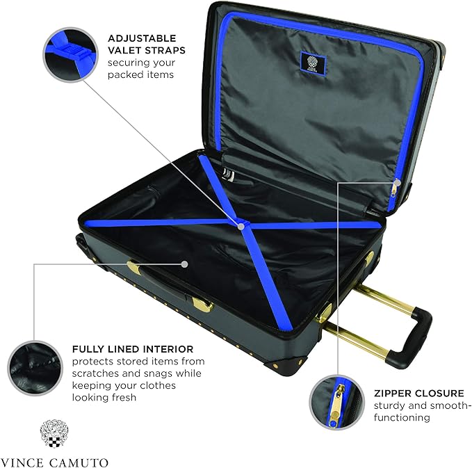 vince camuto black and gold luggage