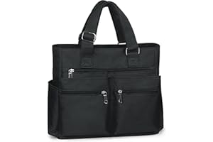 VOLGANIK ROCK Canvas Tote Bag Waterproof Nylon Multi Pocket Shoulder Bags Laptop Work Bag Teacher Purse Handbag for Women Men