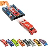 FLAT 2 FAST Original Stunt Card Racer &ndash; Crimson Red | Flat Racers and Pocket Size Racecar Launcher - One-Button Trigger - Compact Transforming Design - Toys for Boys