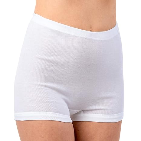 HERMKO 1650 Damen Pagen aus 100% Baumwolle, kochfeste und trocknergeeignete Unterhose mit kurzem Bein und Tunnelzug, Schlüpfe