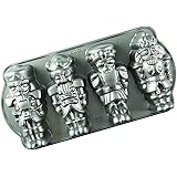 Nordic Ware Nutcracker Sweets Cast Cakelet Pan, 6 Cup Capacity, Silver