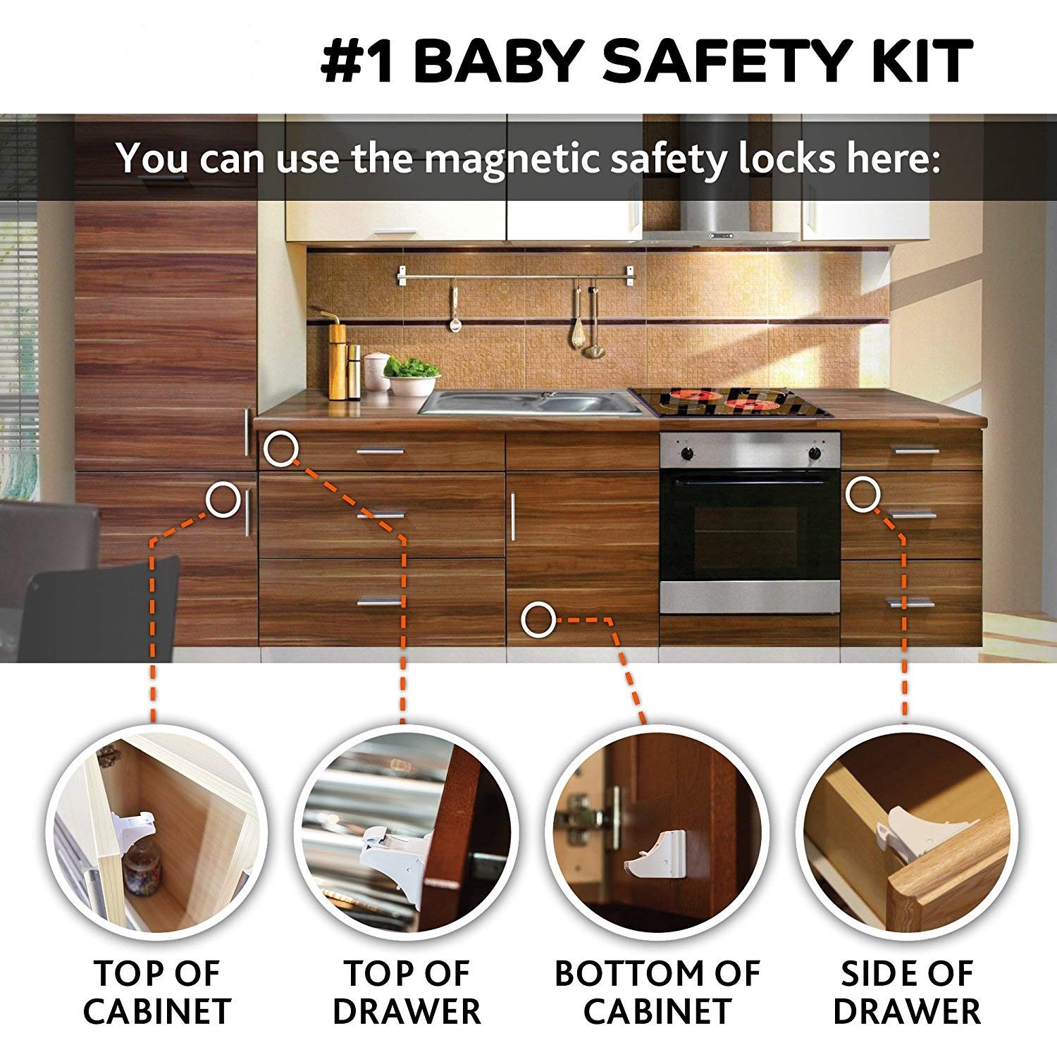 Magnética para Seguridad Infantil Para Armarios; Set de 10 Armario