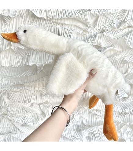 Cygne blanc en peluche, poupée amusante en peluche, coussin doux en peluche d'oie mignon, jouet en peluche(65 cm / 25,6 pouces) - Jeux - Jouets