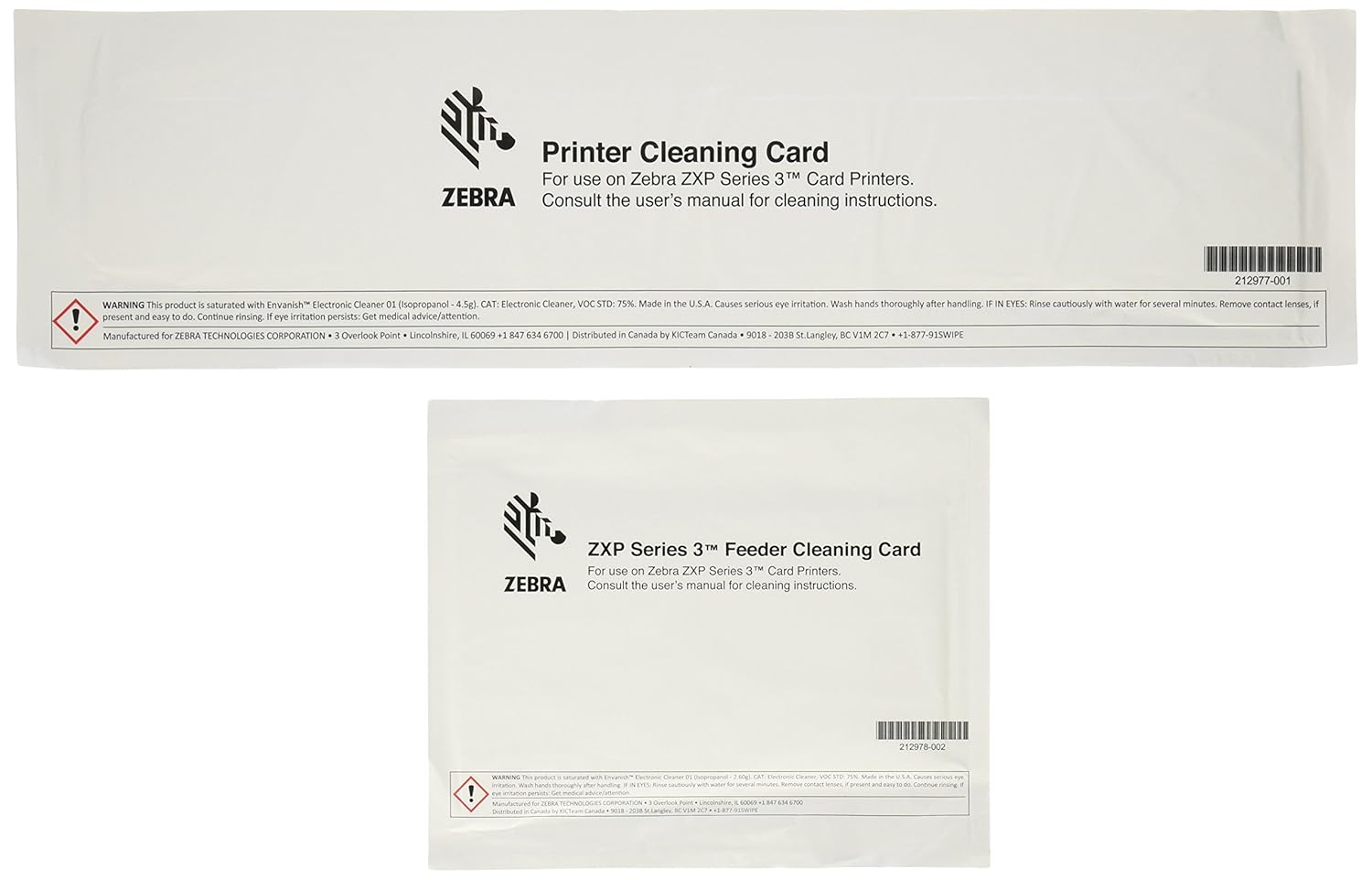 Zebra ZXP 3 Series Cleaning Kits for Card Printer Amazon.in Computers