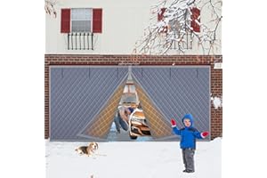 ZEIWEO Garage Cover Insulated Screen for Winter - 16 * 7Ft, Made of Oxford and Thicken Cotton for Thermal Insulation and Soundproofing
