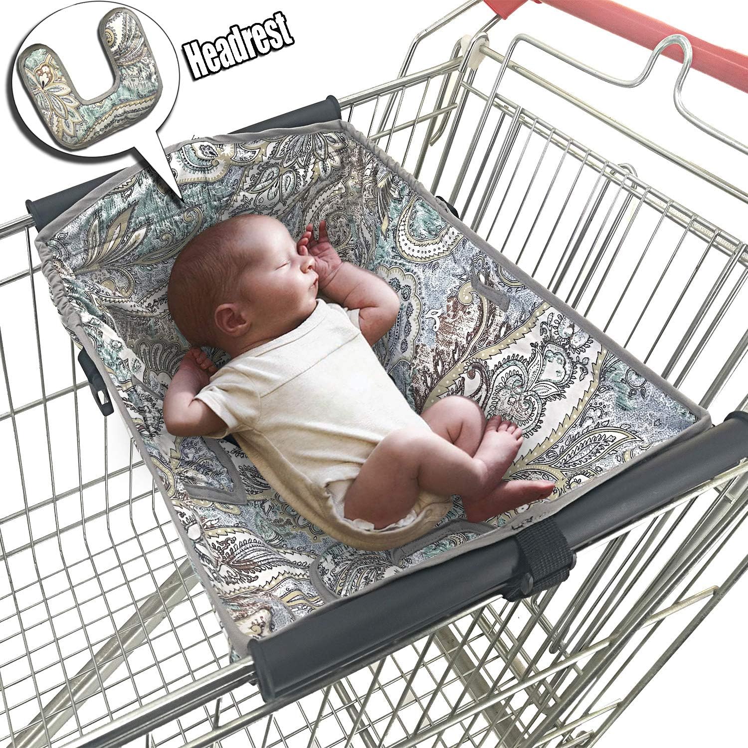 Soft Headrest Attached Portable Shopping Cart Baby Hammock for Newborn
