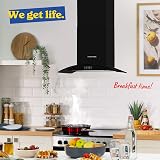 Russell Hobbs RHGCH901B 90cm Cooker Hood Black Glass Stainless 5 Function view 7