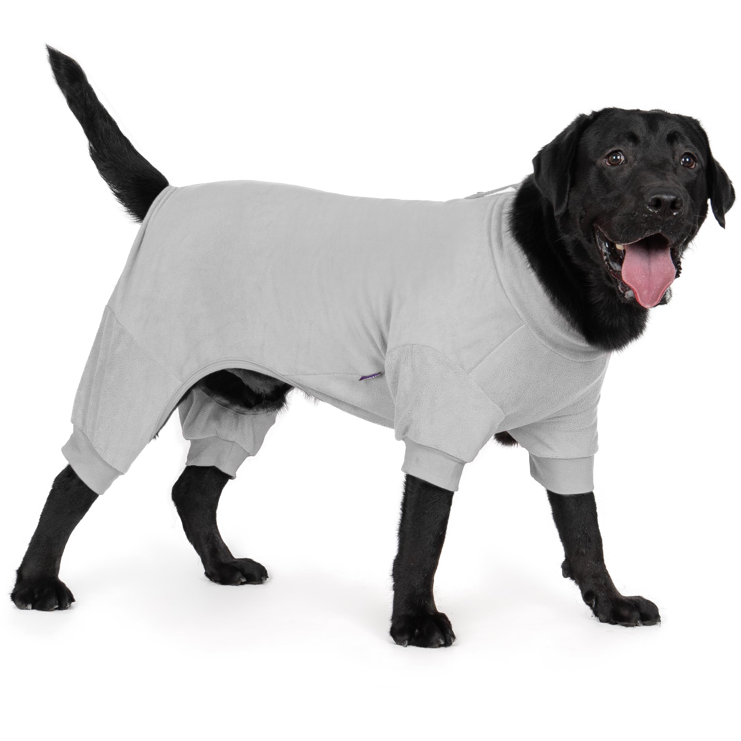 cyeollo Fleece Dog Pajamas Thermal Dogs Onesie Stretchable Large Dog Pjs Jumpsuit Warm Coat Pet Pajamas for Large Sized Dogs Girl Boy, Color Grey Image